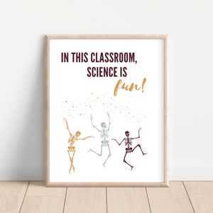 Science is Fun; High School Science Classroom Poster; Science Teacher Printable; Digital Middle School Science Classroom Decor; Anatomy Art