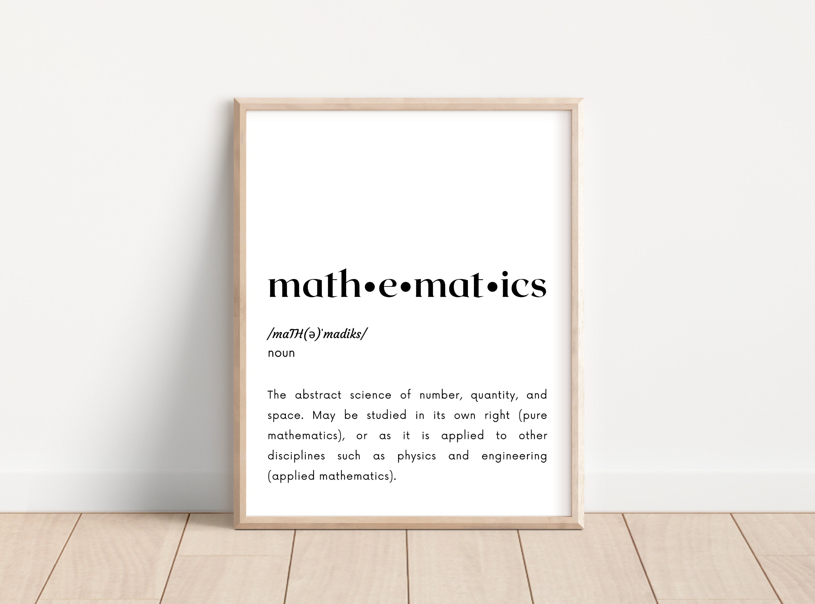 Math Definition Print Printable Math Poster Math Class - Etsy