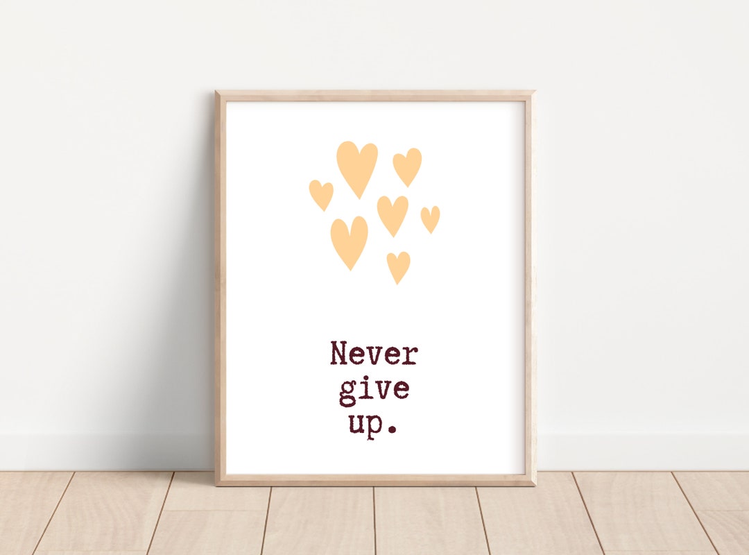 Never Give up Printable Classroom Poster Growth Mindset Classroom Decor ...