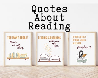 Reading Poster Set; Middle School English Classroom Decor; Library Decor; Reading Classroom Decor; Homeschool Room Decor; Classroom Posters