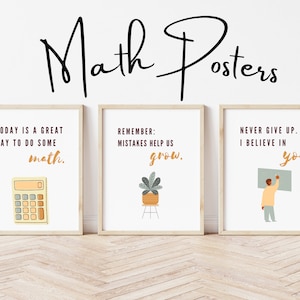 Math Classroom Posters, Printable Wall Art for Math Teachers; Elementary Middle High School Math Classroom Decor; Digital Download