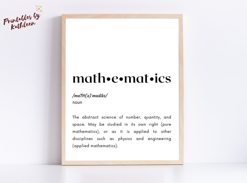 Def Print In Math Math Definition Print Printable Math Poster Math Class - Etsy