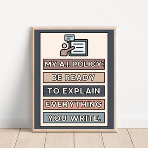Responsible Use of A.I. Posters; High School Classroom Rules Poster; Middle School ELA Classroom; Writing Posters; English Classroom Decor