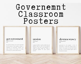 U.S. History Classroom Decor; Government Classroom Posters; Printable Classroom Decoration for High School Social Studies Teacher