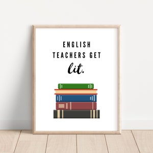 English Classroom Decoration; English Teacher Literary Poster; Printable English Teacher Appreciation Gift; Teacher Humor; Digital Download