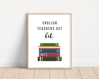 English Classroom Decoration; English Teacher Literary Poster; Printable English Teacher Appreciation Gift; Teacher Humor; Digital Download