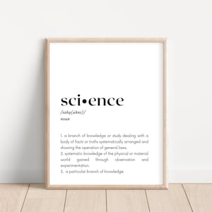 Science Classroom Decor; Science Definition Print; Life Science Teacher Poster; Biology Lab Wall Art; Chemistry Classroom Decoration