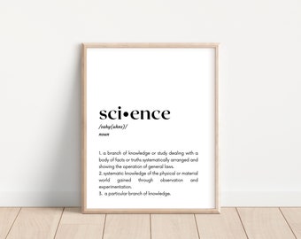 Science Classroom Decor; Science Definition Print; Life Science Teacher Poster; Biology Lab Wall Art; Chemistry Classroom Decoration