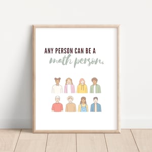 Inclusive Classroom Decor; Diversity Poster; Middle School Math Teacher Printable; High School Algebra Classroom Decoration; Classroom Sign