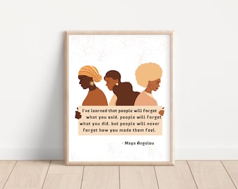 Maya Angelou Zitat - Menschen werden vergessen; Maya Angelou Druck; Inklusive Klassenzimmer-Dekoration; Poster mit Vielfalt; Gleichheit Poster
