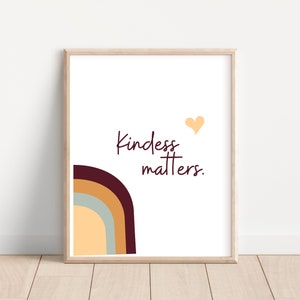 Kindness Matters; Kindness Posters; Classroom Posters; Rainbow Classroom Decor; Classroom Decoration; Choose Kindness; Printable Wall Art