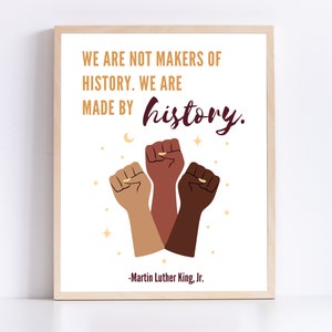 Poster für den Geschichtsunterricht; MLK Zitat; Sozialkunde Klassenzimmer Dekor; Poster mit Vielfalt; Inklusives Klassenzimmer; Bürgerrechtsbewegung Wandkunst