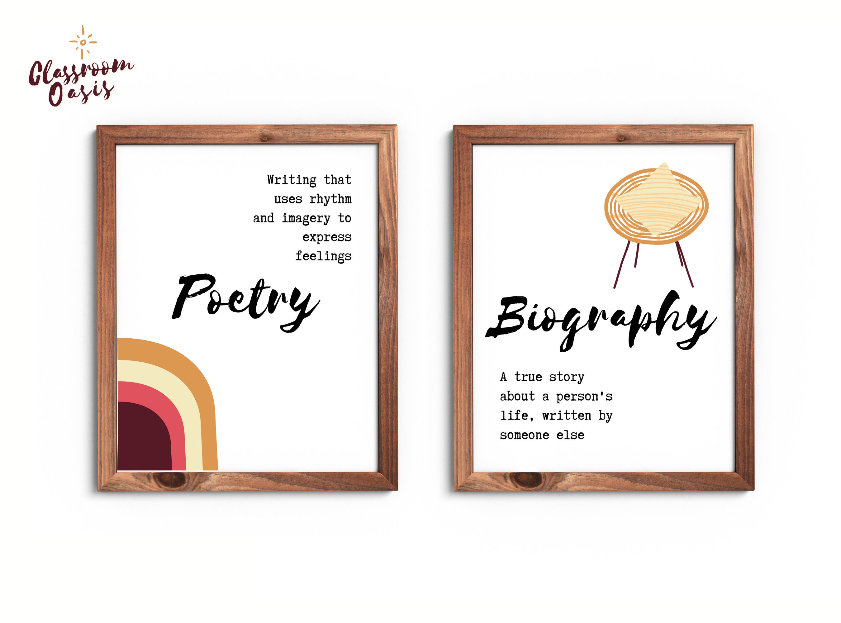 English Classroom Posters Types of Writing ELA Classroom Writing