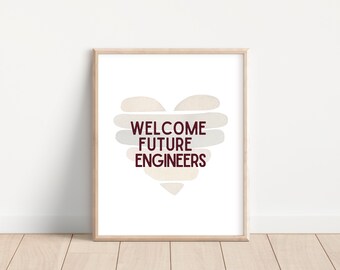 Engineering Poster; STEM Poster;  Science Classroom Decor; High School Physics Teacher Classroom Decoration;  Women in STEM; Middle School