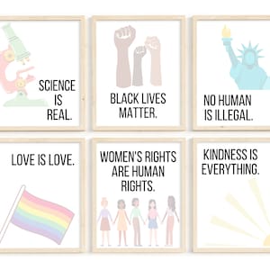 Inclusive Classroom Posters; Social Justice Art; Equality Poster Set; Diversity Poster Set; High School Classroom Decor for Teachers