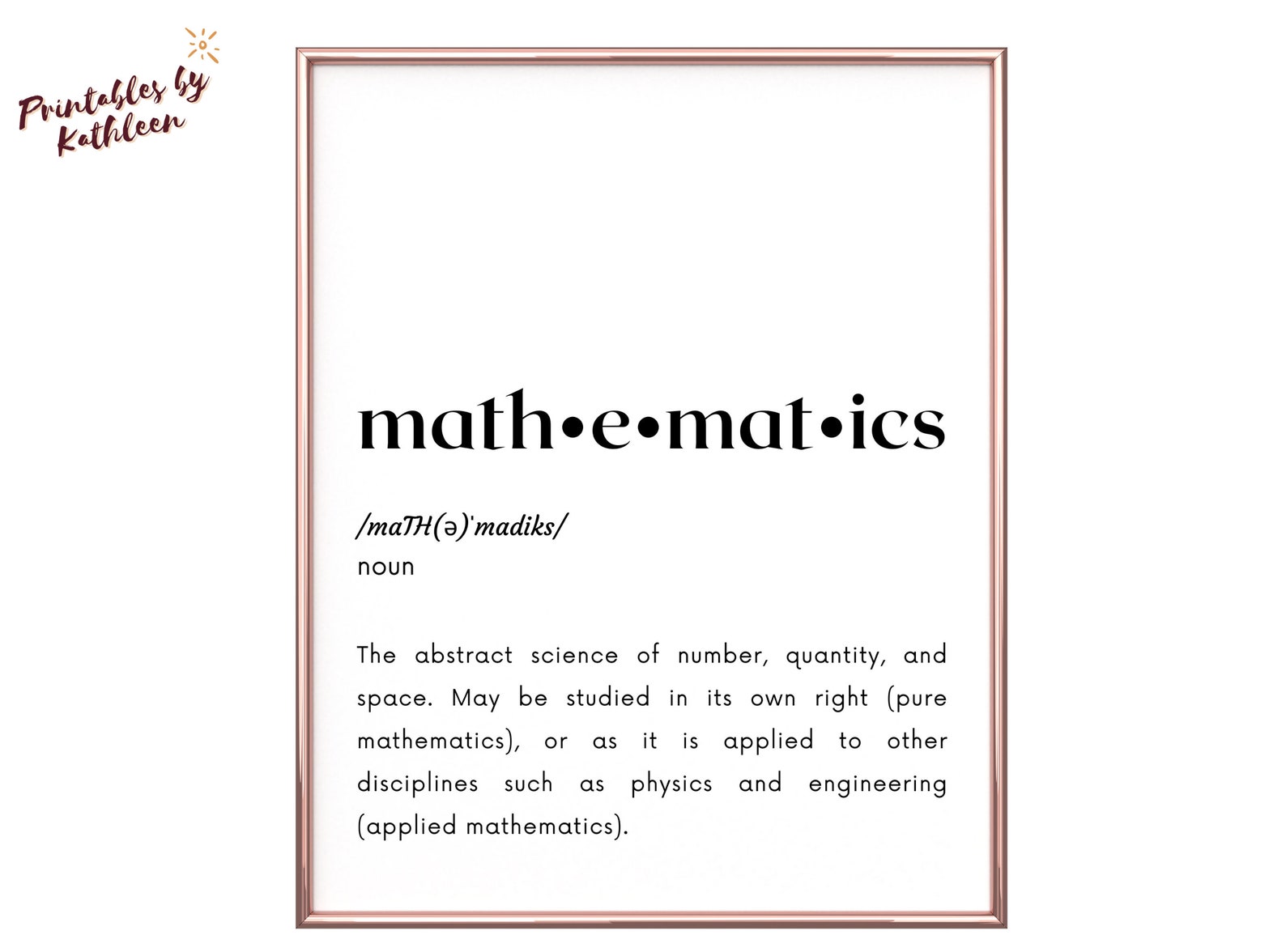 Defined Math Math Definition Print Printable Math Poster Math Class - Etsy