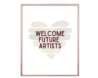 Cartel del profesor de arte; decoración de la sala de arte; Signo de profesor de arte; Póster imprimible para el tablón de anuncios de profesores de arte; Bienvenido a la clase de arte