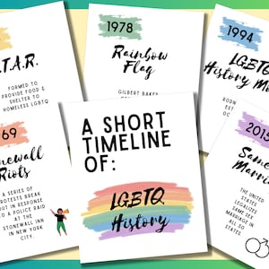 LGBT Pride GeschichtsBulletin Board; LGBT Poster; Inklusives Klassenzimmer; Gesellschaftskunde, Klassenzimmer; Poster für Geschichtslehrer; LGBT Pride Print Set