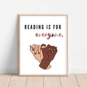 Printable Reading Poster; School Library Decor; Middle School English Classroom Decoration; Diversity Poster; Library Poster; ELA Classroom
