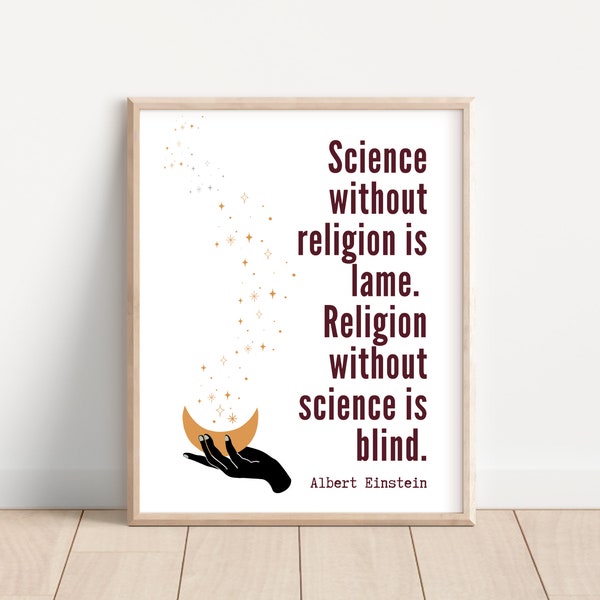 Einstein Quote; Quotes by Albert Einstein; High School Science Classroom Poster; Science Teacher Gift; Science Quote; Classroom Decoration