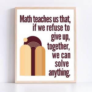 Math Classroom Poster; Geometry Poster; High School Math Classroom Decoration; Middle School Pre Algebra Teacher Poster; Quotes About Math