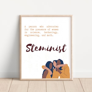Steminist Printable; Plakat do klasy matematycznej; Prezent Steminist; Plakat do klasy kobiecej naukowca; Sztuka ścienna kobiet w STEM; Wydruk feministyczny