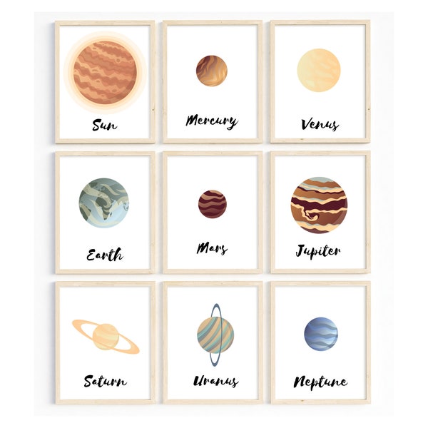 Astronomy Art; Space Posters; Middle School Science Classroom Posters; Science Teacher Classroom Decoration; Planets of the Solar System