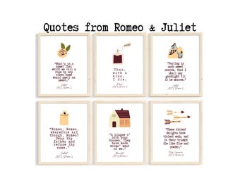 English Classroom Posters; Romeo and Juliet; Shakespeare Quotes; Literature Posters;