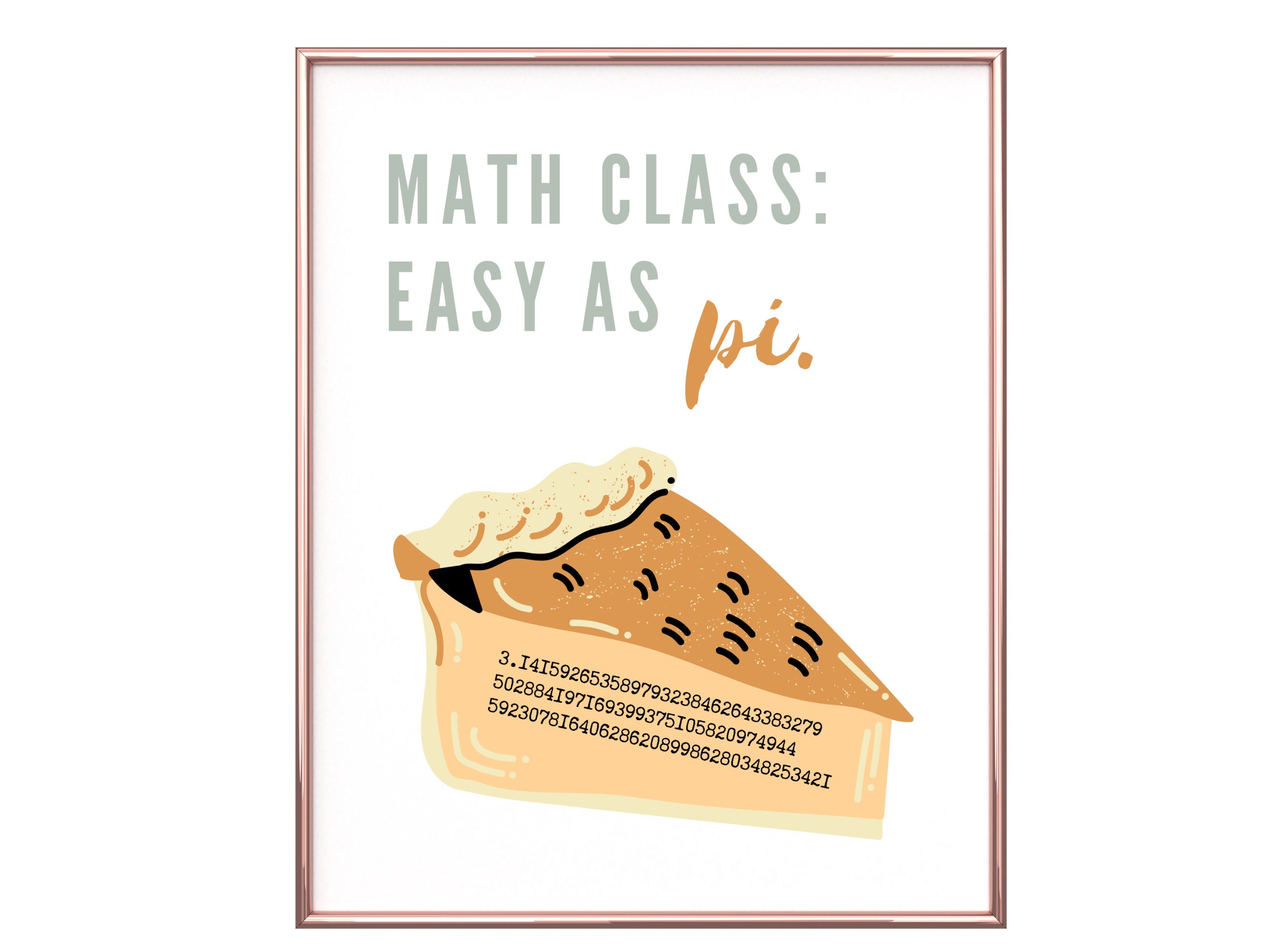 Math Classroom Poster: Easy as Pi, Algebra Teacher Sign (printable) - Etsy