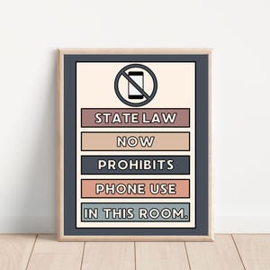 High School Classroom Management Poster; Middle School Teacher Classroom Decor;  No Cell Phones Sign Charging Station Phone Jail; No Phones