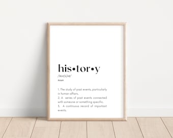 Digital History Definition Print; Printable Social Studies Classroom Poster; Minimalist Classroom Decoration for US History Teachers