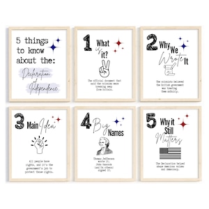 Declaration of Independence; High School US History Classroom Posters; Middle School Social Studies Classroom Decor; American History Prints