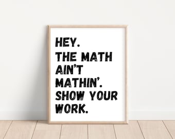 Funny Math Classroom Poster, Gen Z Wall Art (Digital Download)