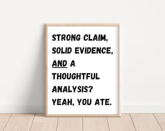 Funny English Classroom Poster, "Yeah You Ate" (Digital Download)