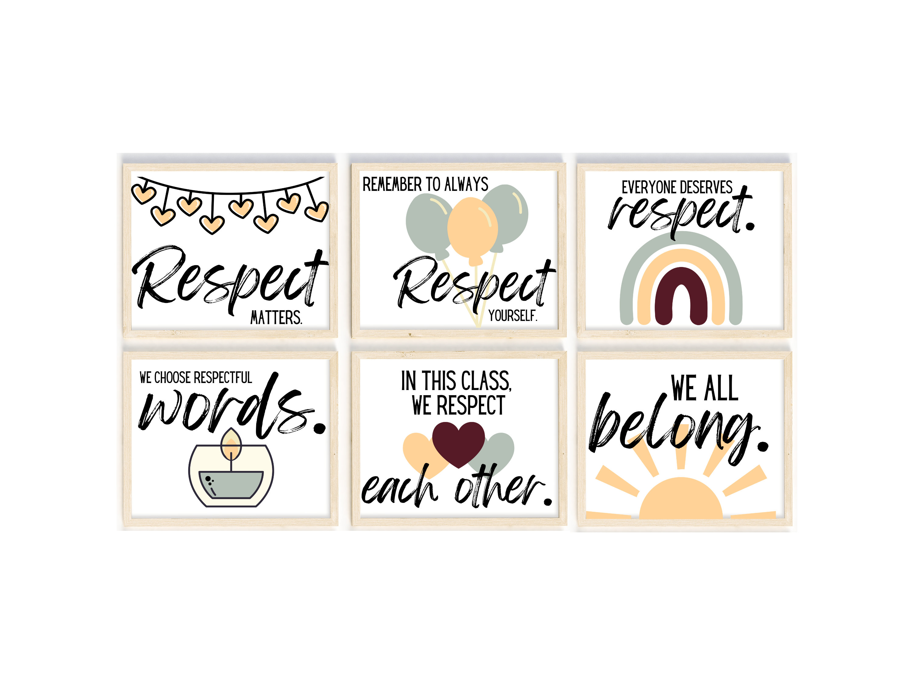 Respect Posters; Boho Classroom Decor; Class Expectations Sign; Classroom  Posters; Classroom Decoration; Class Rules Print - Etsy, image size:3000x2250
