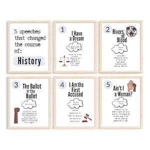 History Classroom Posters; Social Studies Classroom Decor; World History Classroom Wall Art; Civil Rights Movement History; Social Justice