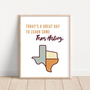 Druckbares Texas Geschichte Klassenzimmer Poster; Zukünftiger Lehrer Geschenk; Mittelschule Klassenzimmer Poster; Sozialkunde-Klassenzimmer-Dekor; Wandkunst