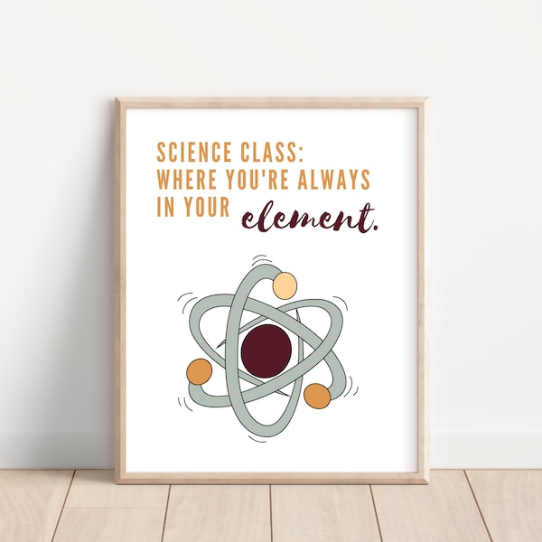 Chemistry Classroom Poster; Science Classroom Decor; Science Humor; Funny Science Poster; Chemistry Lab Decoration; High School Science Art