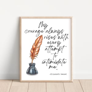 Literature Poster, Elizabeth Bennet, Pride and Prejudice, Literary Posters, Jane Austen, English Teacher Poster, Jane Austen Gifts