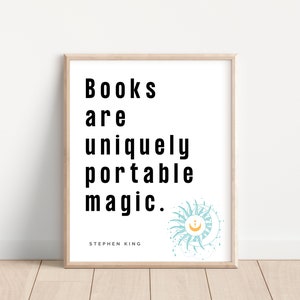 Reading Poster; Library Poster; English Classroom Poster; English Teacher Gift; Stephen King Quote; Literary Poster; Book Lover Gift