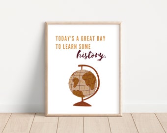 History Classroom Poster; History Classroom Decoration; Social Studies Classroom Poster; History Class Decor - Minimalist; Earthy Neutrals