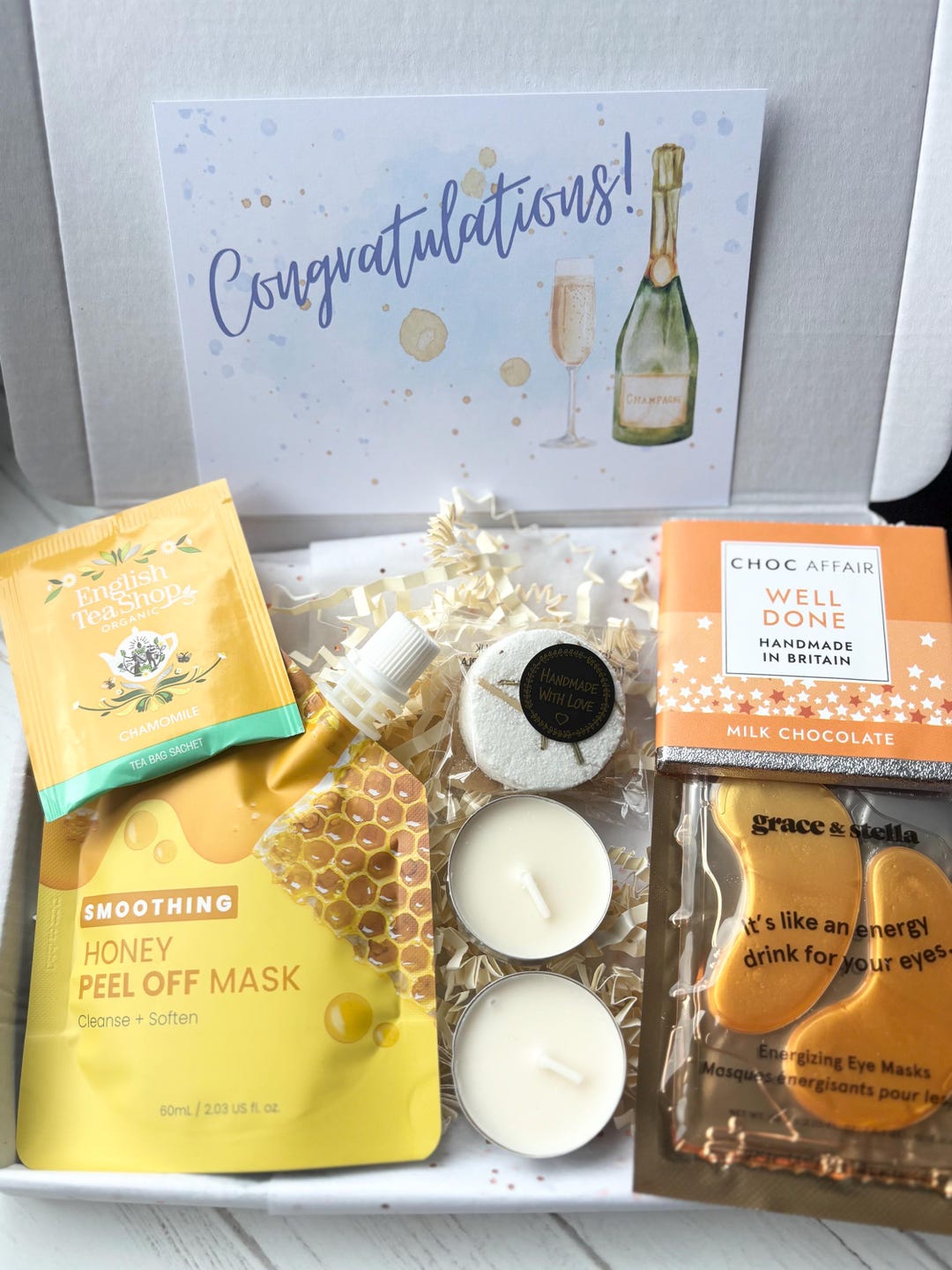Luxury Mini Spa Kit Letterbox Gift: Honey Mask, Chocolate & Tea - Etsy UK