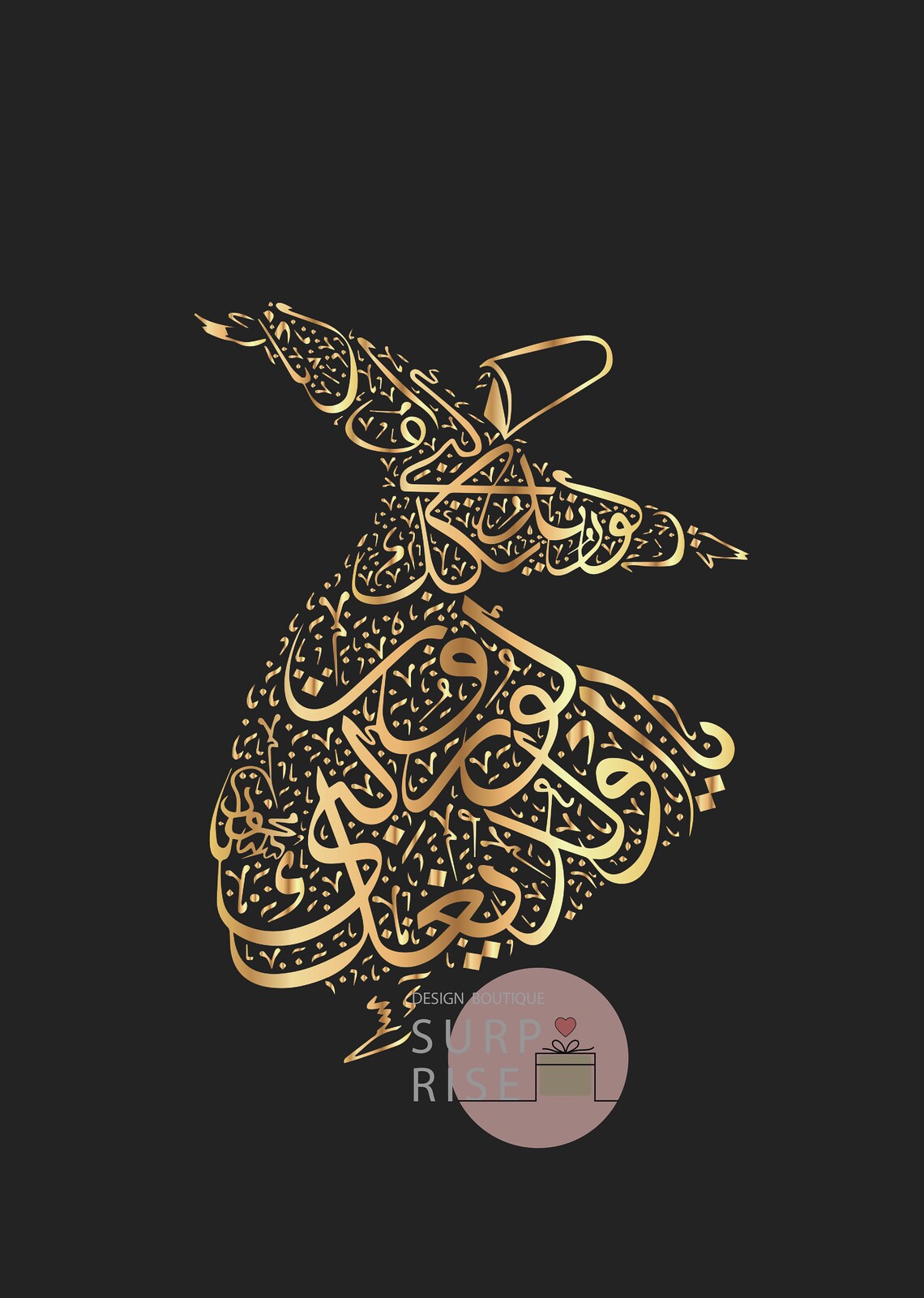 A modern Arabic Calligraphy Sufi Mystic Art Dervish Etsy
