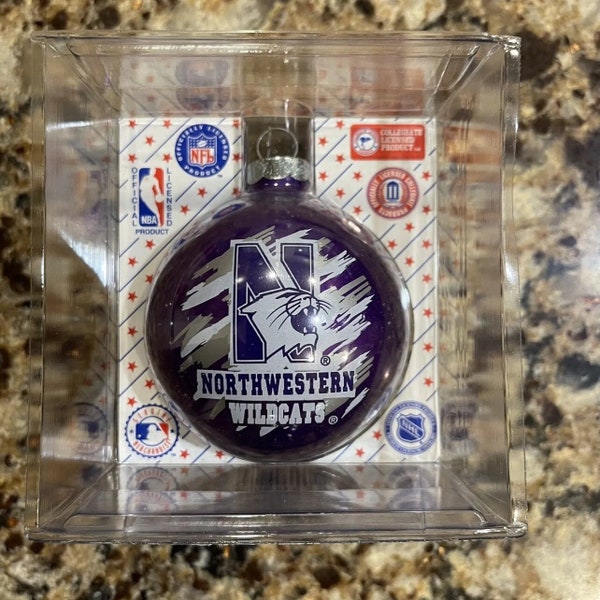 Northwestern Wildcats Glass Christmas Ball Ornament - Sports Collector Series New in Box