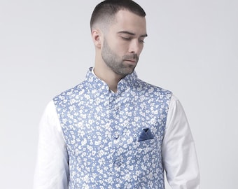 white printed modi jacket