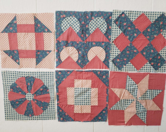 Vintage Quilt Blocks | 6 Quilt Top Squares | 1990s - Etsy