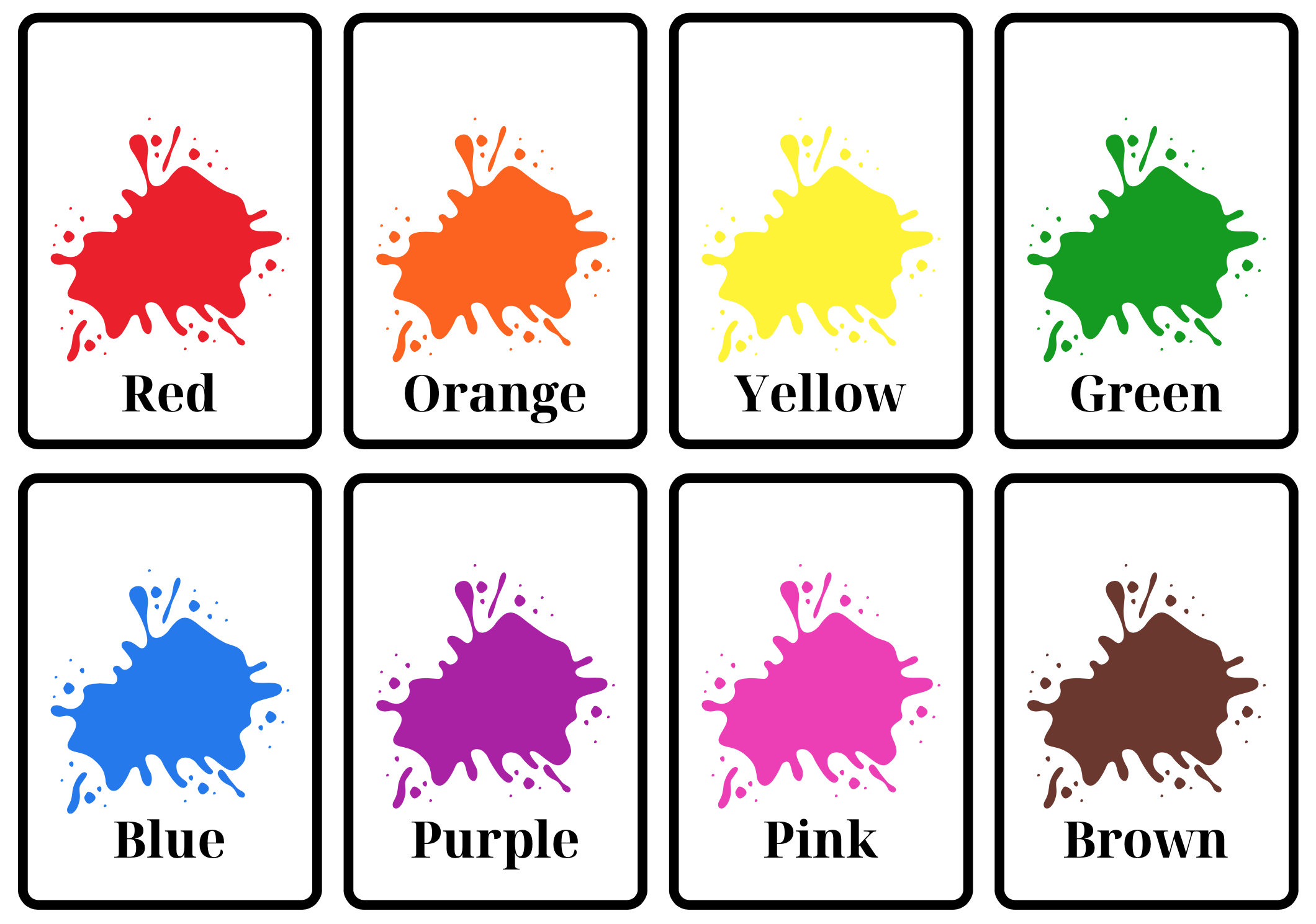 First Colour Flashcards Printable Etsy Australia