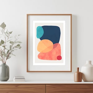 Deva - Modern Abstract Art Print | Original Artwork | Scandinavian Large Wall Art | Contemporary Mid Century Home and Office Wall Decor