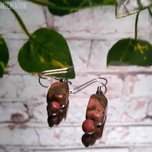 Unakite Earrings, Rock Jewelry, Boho Earrings, Stone Jewelry, Fine Jewelry, Statement Earrings, Unakite Jewelry, Natural Earrings, Crystals