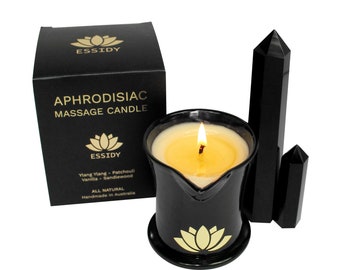 Massage Oil Candle, Massage Candle, Body Oil Candle | Aphrodisiac Aromatherapy | All Natural | Enjoy 5-8 Full Body Massage Treatments